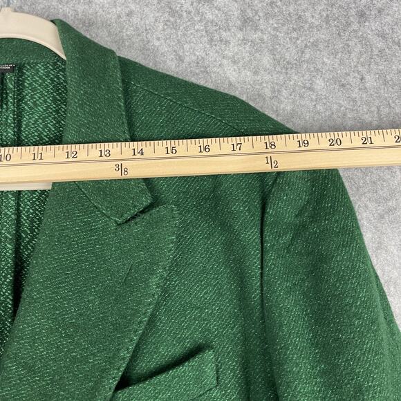 J Peterman Blazer Sport Coat Mens 44R Green Wool Blend Double Breasted Unlined - Picture 10 of 16